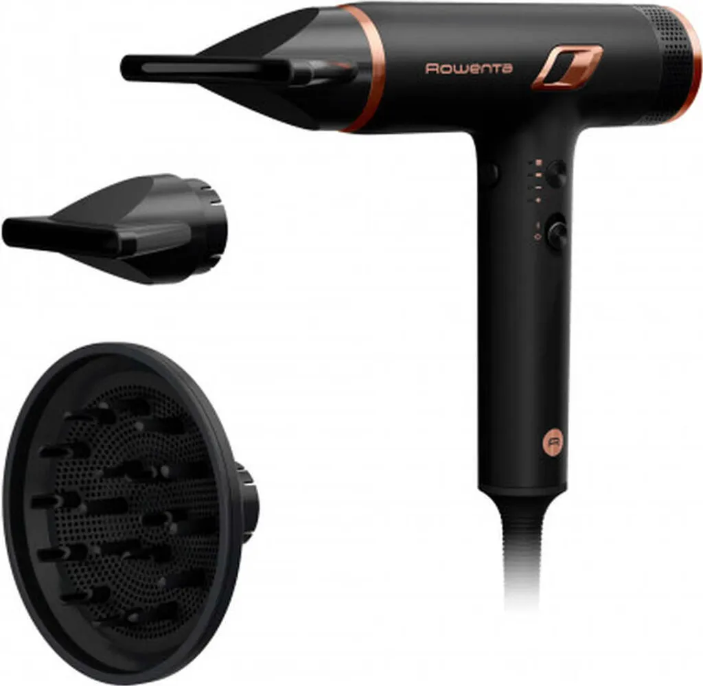 Sèche-cheveux Compact Rowenta HY8310 Noir et Or avec Concentrateur Air
