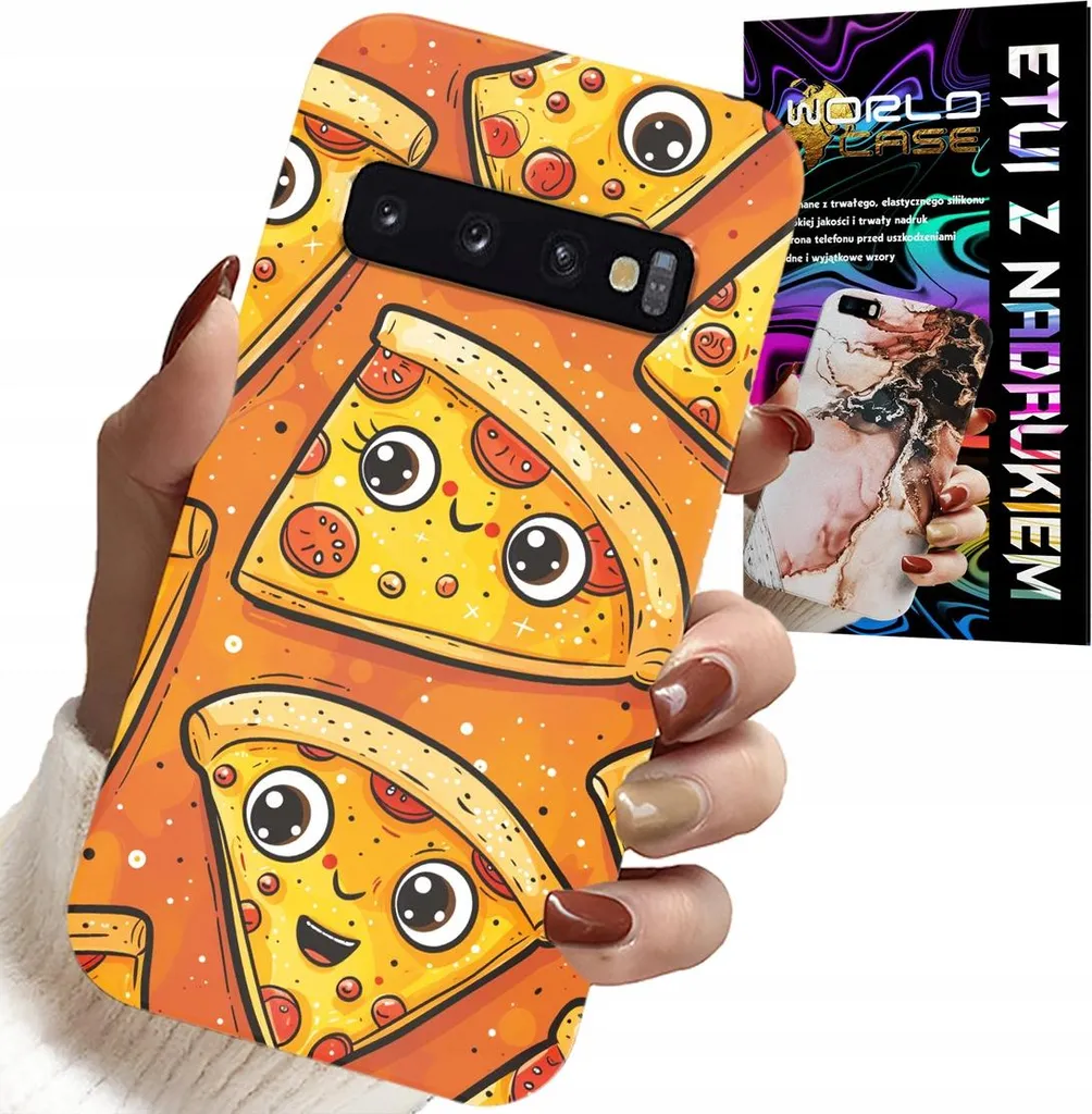Regalo per Samsung S10: Custodia Pizza Smiling Sweets + Pellicola