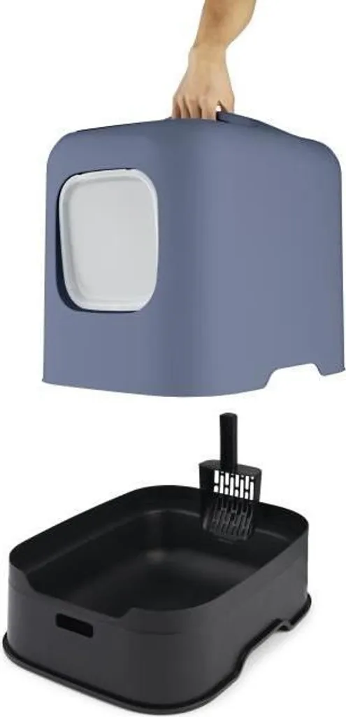 Toilette Gatto Horizon Blu 51x39x40cm - Comfort e Igiene con Filtro - 2