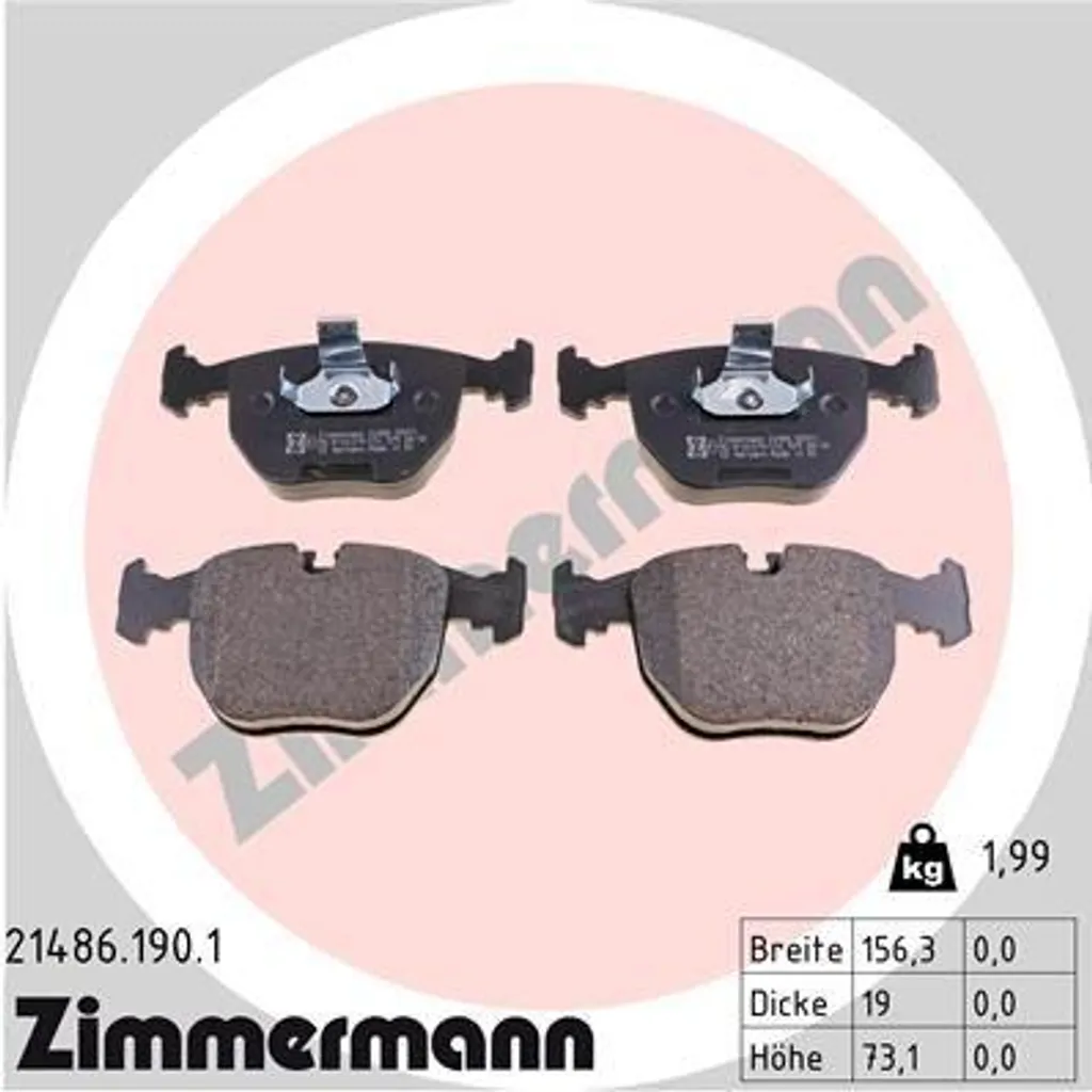 Plaquettes de frein haute résistance pour BMW E39 et X5 E53 Zimmermann