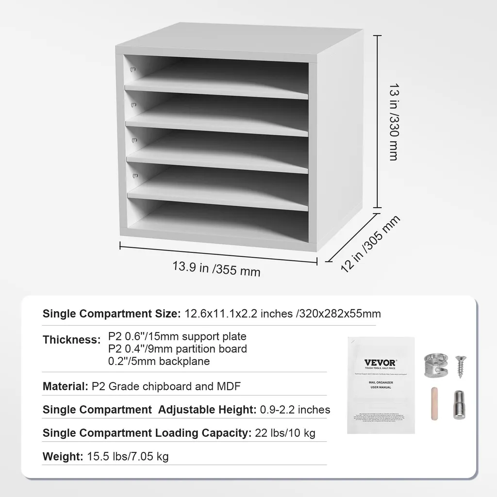 Organiseur de documents blanc multi-compartiments pour tri courrier - 9