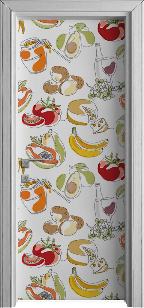 Tür Selbstklebende 80x210 cm Türfolie Türtapete Klebefolie - Obst und Gemüse
