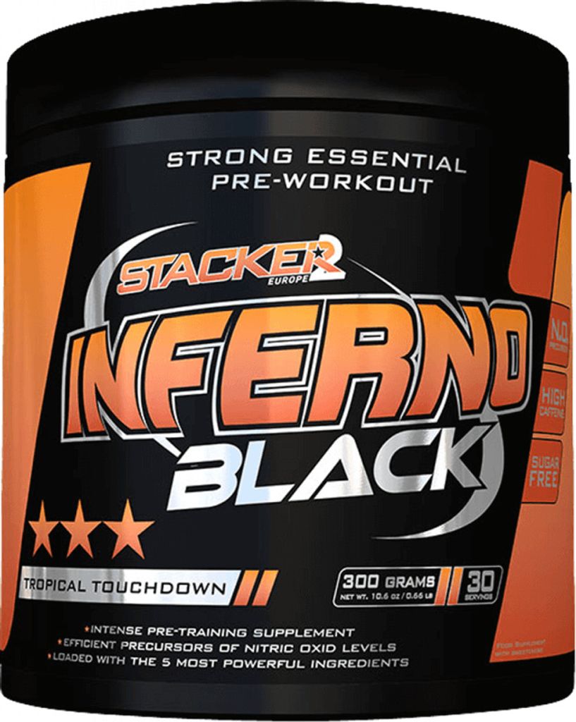 Stacker2 Inferno Black (30 serv) Tropical Touchdown - Pre-Workout - Pre-Workout Booster