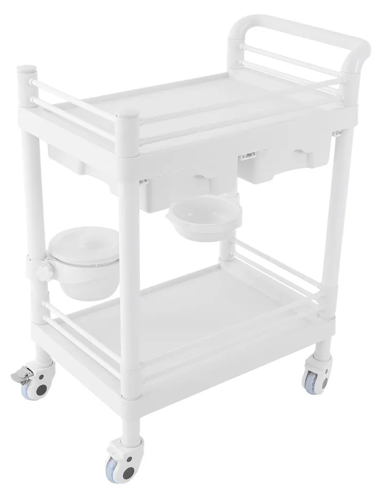 Desserte de rangement sur roulettes blanche à tiroirs pour bureau