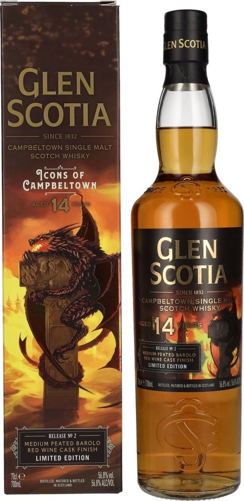 Glen Scotia Icons Of Campbeltown 14 Years Old Barolo Cask Finish Dragon Edition 56,8% Vol. 0,7l in Geschenkbox