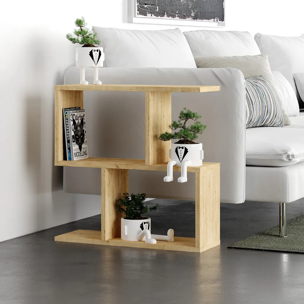 Tavolino Moderno Homemania Rovere 60x60x19,5 cm | Arredo Multiuso Salotto - 4