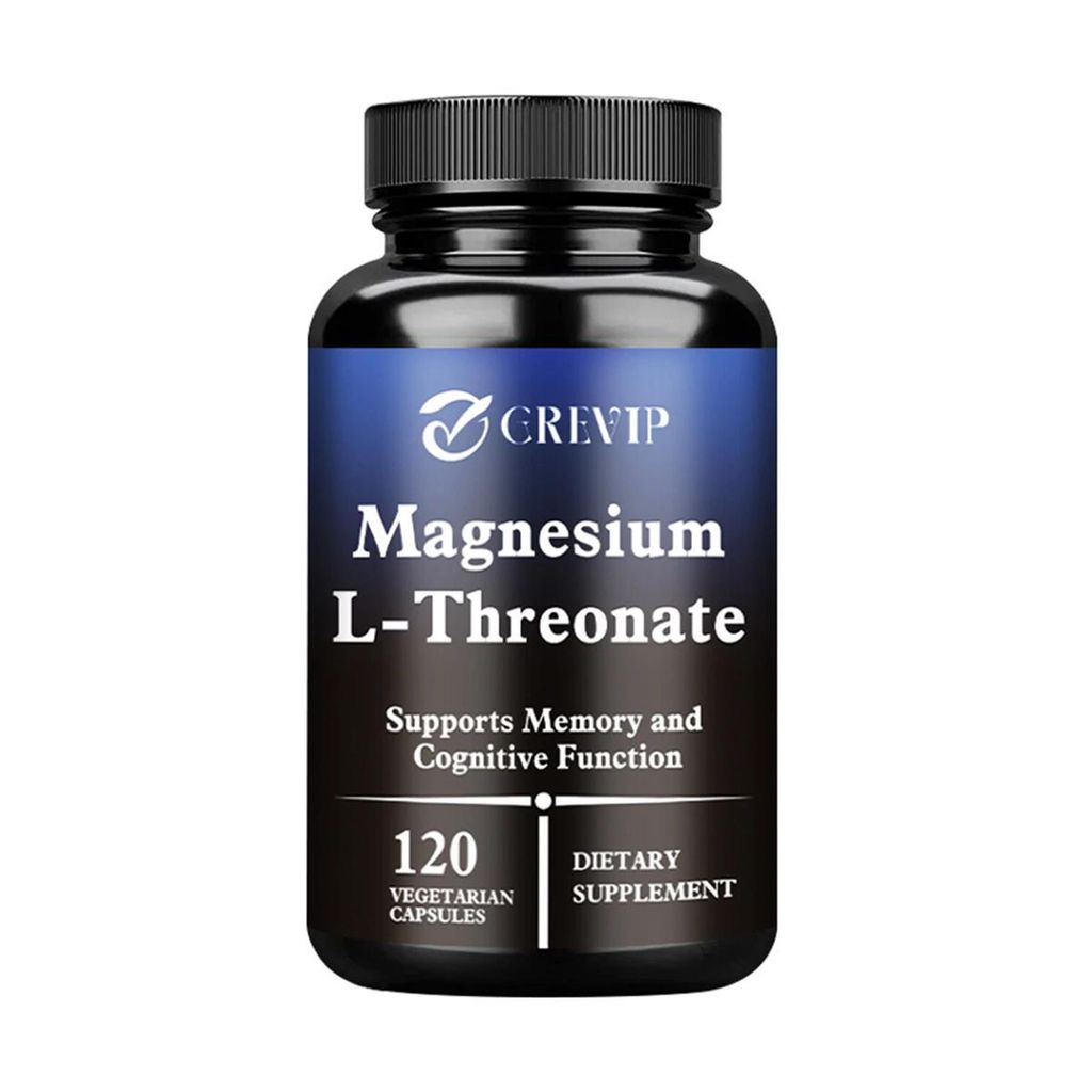 Magnesium L-Threonate 2000 mg (120 Kapseln) Nahrungsergänzungsmittel, Gehirn, Gedächtnis, Fokus, kognitive Funktion