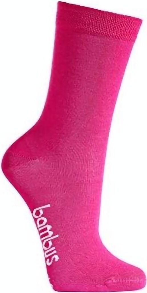TippTexx 24 6 Paar Bambus Kinder Socken, handgekettelt für Mädchen/Jungen, Pink, Größe 35-38