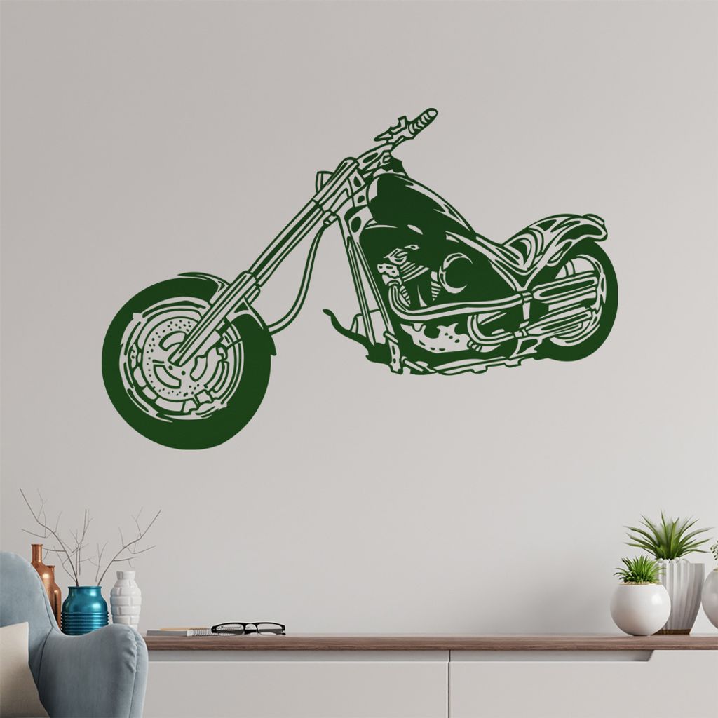 Chopper Wandtattoo in 6 Größen - Wandaufkleber Wall Sticker - Dekoration, Küche, Wohnzimmer, Schlafzimmer, Badezimmer