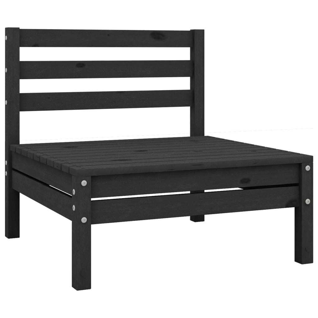 "SALE 2026"Garten-Mittelsofa/Gartenmöbel - Outdoor-Lounge -s 4er-set - multifunktional& Moderne - Schwarz Massivholz Kiefer - Gartengarnitur - Gar...