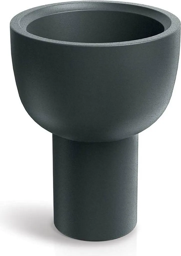 Grand cache-pot rond 40cm MOLTA VESSEL gris anthracite de jardin