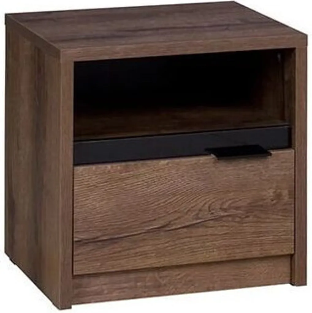 Comodino Moderno DOON 2 Cassetti Rovere Monastery e Nero