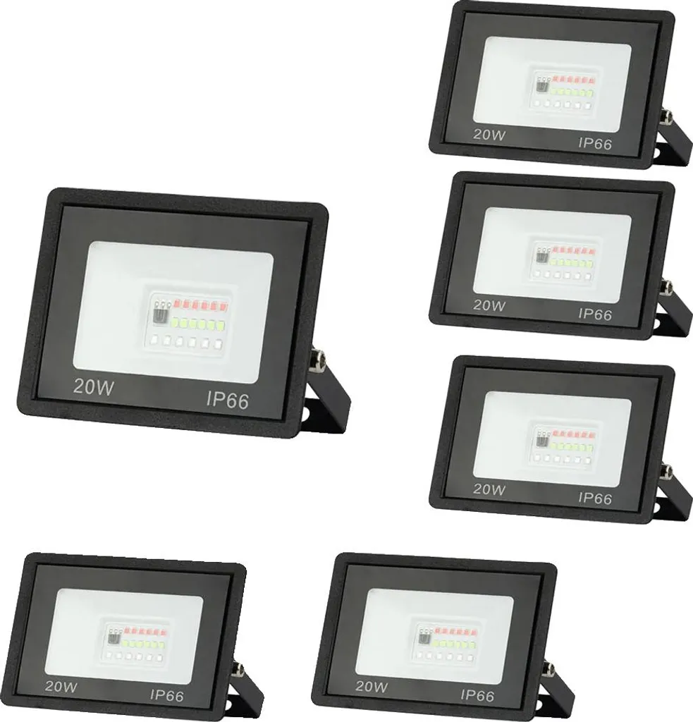 Luminaire de Jardin RGB 20W pour Façade : Set de 5 Spots avec Télécommande