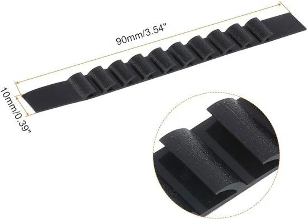 Crochets en silicone pour gestion des câbles de bureau noirs - 50 pcs