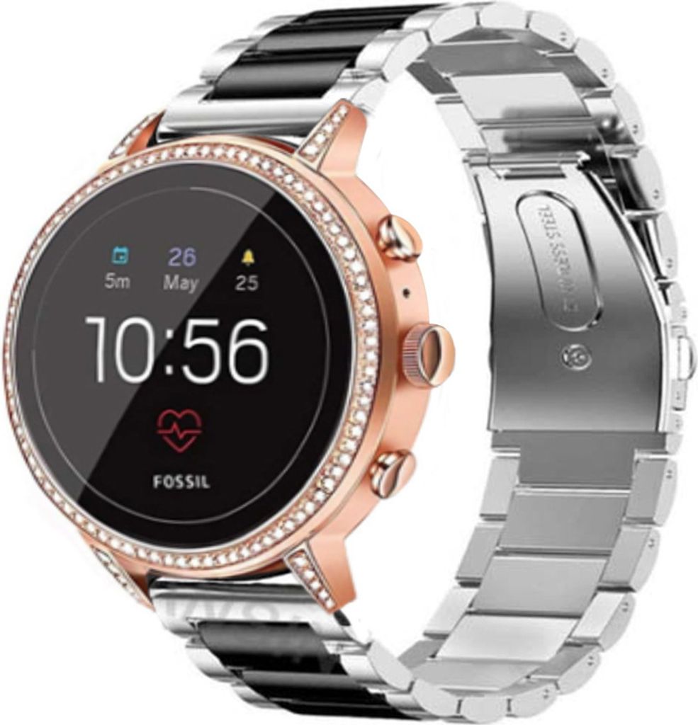 Strap-it Stahlarmband - Kompatibel mit Fossil Gen 5e Armband 42mm Fossil uhrenarmband Fossil ersatzarmband Edelstahl für Smartwatch 18mm Armband S...