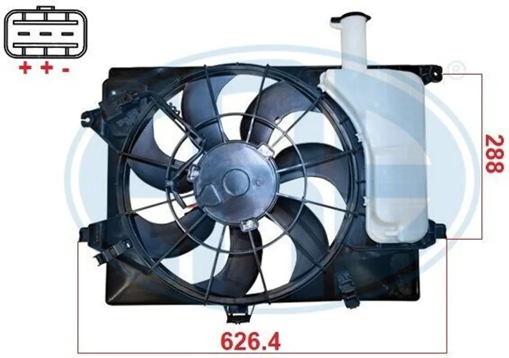 Ventilateur de radiateur robuste ERA 352135 compatible OE 25380 3X000