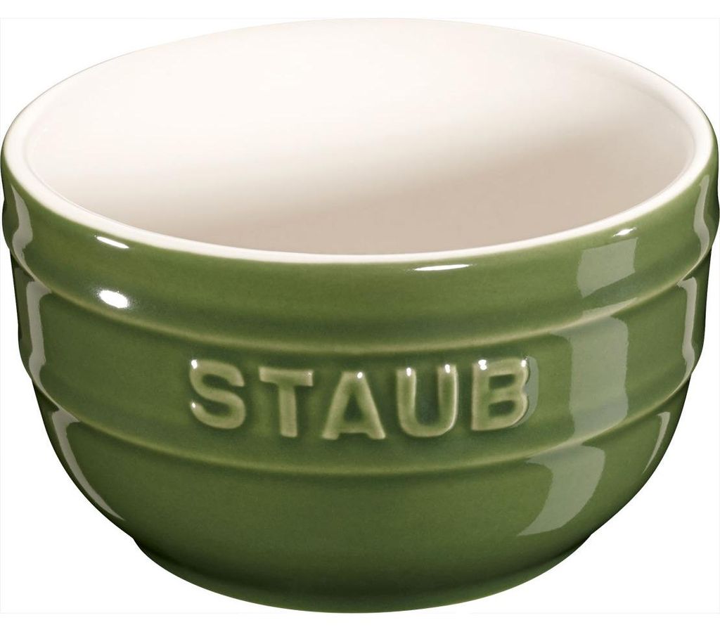 Staub Ceramic Förmchenset Geschenkkarton 9,3 x 5,7 x 9,3 cm, Ø 8 cm rund Basilikumgrün