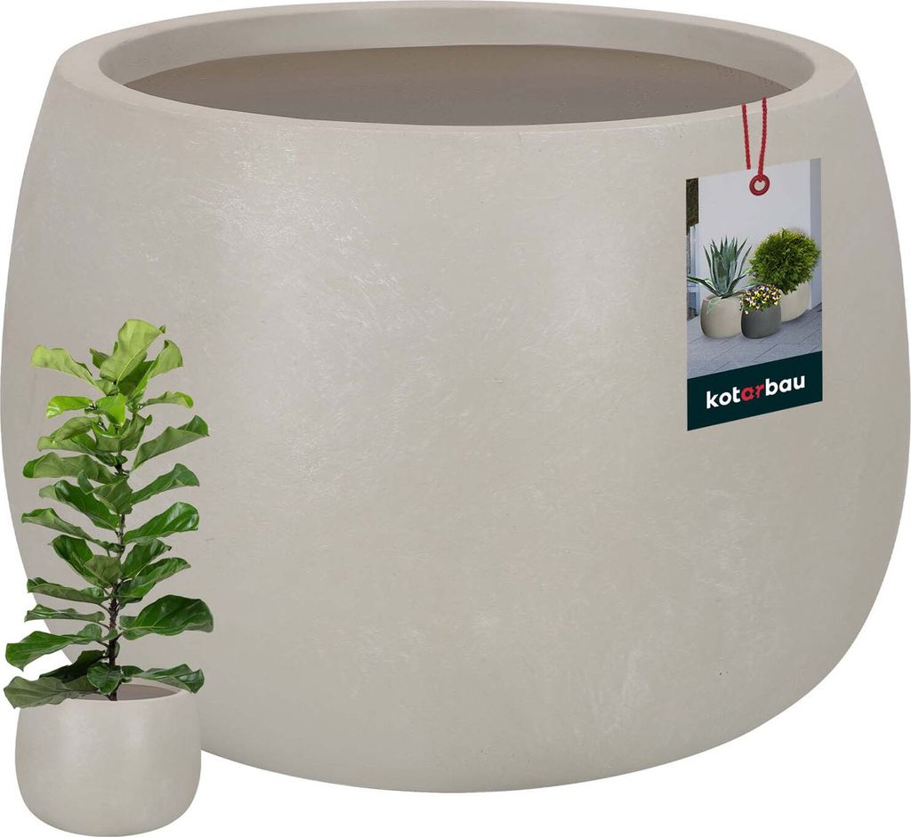 KOTARBAU® Pflanzkübel Blumenkübel Beige Fiberclay Ecolite Produktbild 