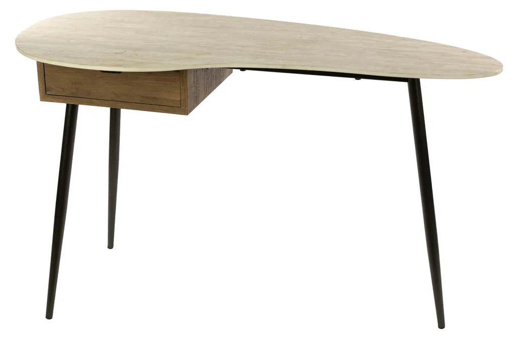Bureau télétravail spacieux 127 cm beige et chêne - Confort Travino