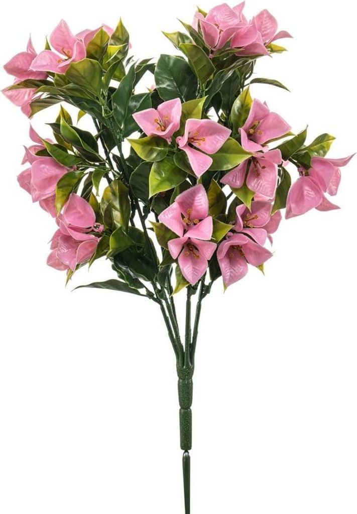 artplants.de Kunstblume Bougainvillea SOLTRE auf Steckstab, crossdoor, rosa, 30cm - Künstliche Drillingsblume