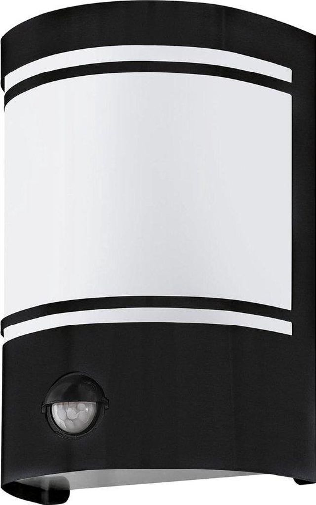 Bewegungs- und Schemersensor-Lampe - gegalvanisiertes schwarzstahl - E27 Fitting, IP44, Außenbeleuchtung