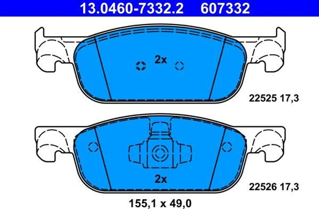 Plaquettes de frein ATE 13.0460-7332.2 pour Clio et Sandero OE 410605536R