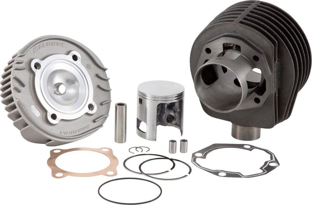 Malossi Zylinderkit Sport 139ccm MKIII kompatibel mit Vespa P80X / PX 80 E - Ø 61,0mm, Grauguss, 7 üS, Standard Hub, inkl. Kopf