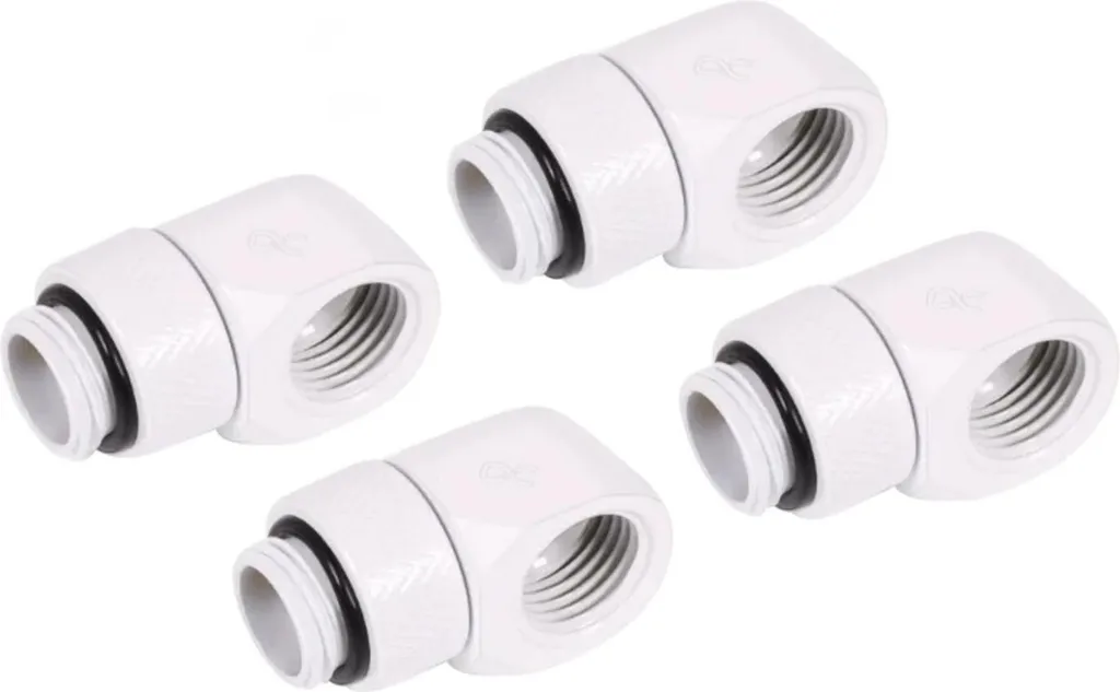 Raccord L G1/4 rotatif anti-pliure Alphacool Eiszapfen blanc pour PC