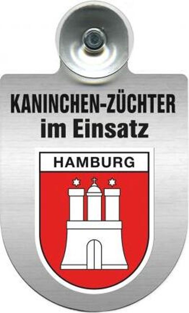 Einsatzschild Windschutzscheibe incl. Saugnapf - Kaninchenzüchter im Einsatz - incl. Regionen nach Wahl - 309361 - Color - Region Hamburg