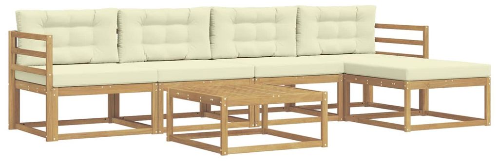 vidaXL Outdoor-Sofagarnitur 6 pcs Weiß und Creme 79 x 79 x 37 cm