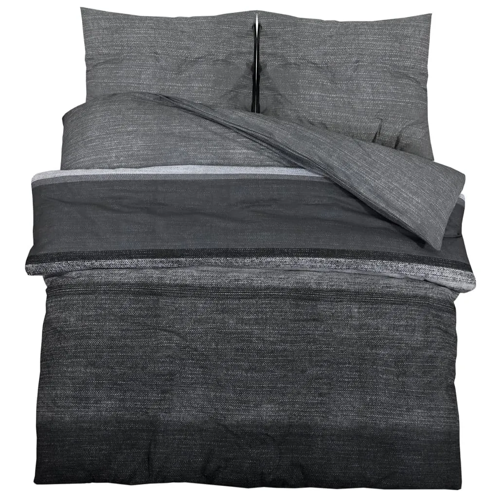 Set di biancheria da letto grigio scuro 260x220 cm in cotone