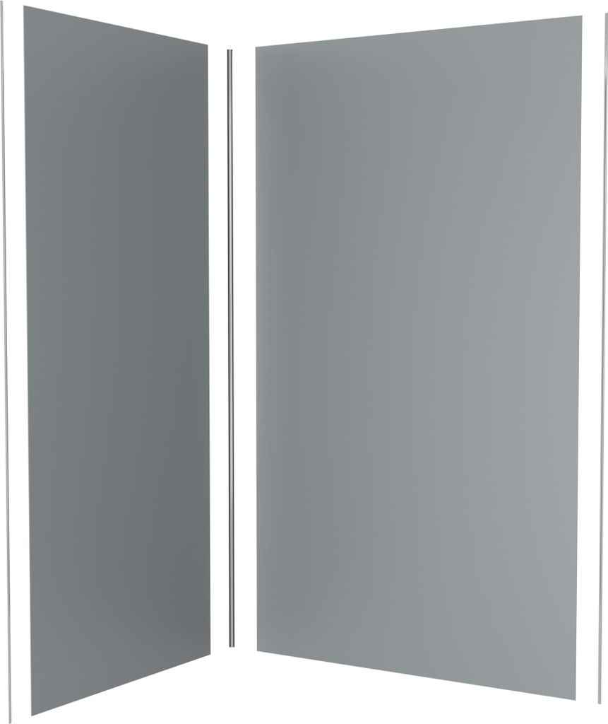 Pack 2 Panneaux Muraux en Aluminium Silver 120+90x210 cm + Image du produit 
