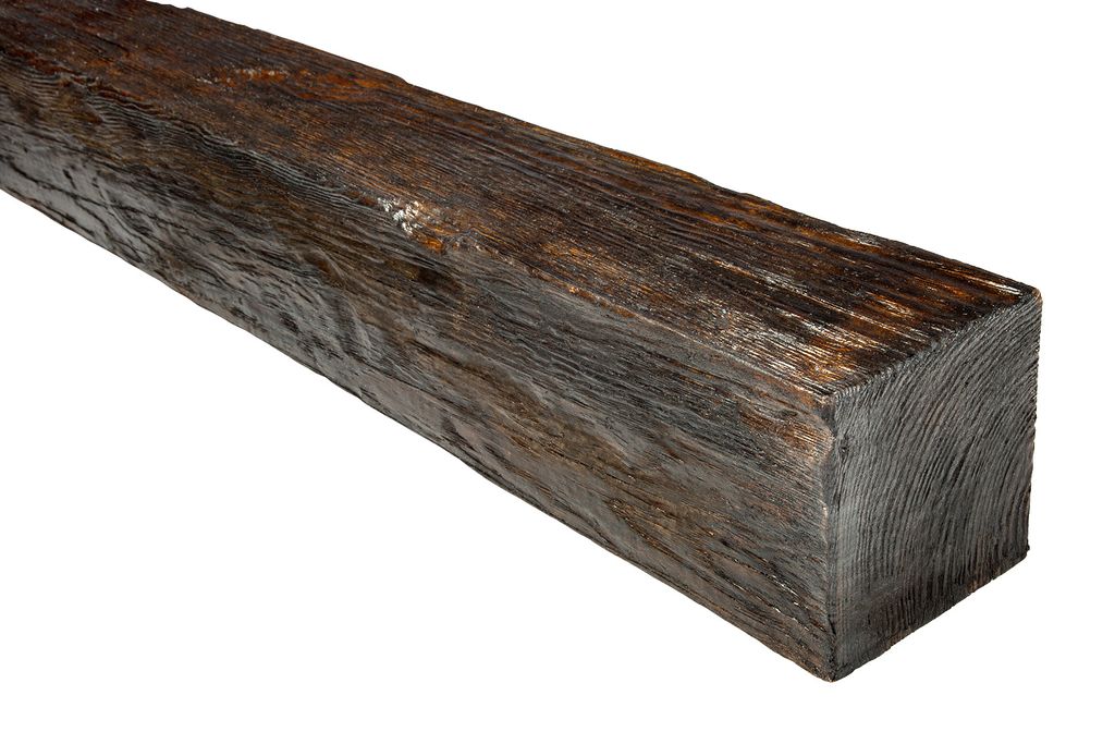DECO WOOD Deckenbalken ED106 aus Polyurethane, 2m Länge, PolyurethanBalken Holzoptik (dunkelbraun - 12x12cm) Verzierung Lampe Kabelkanal Scheinbalken