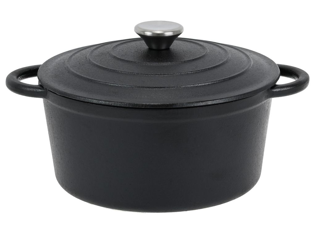 KRISBERG Gusseisen-Bräter – 2,6 L – Ø 21 cm – Topf mit Deckel – Für alle Herdarten geeignet