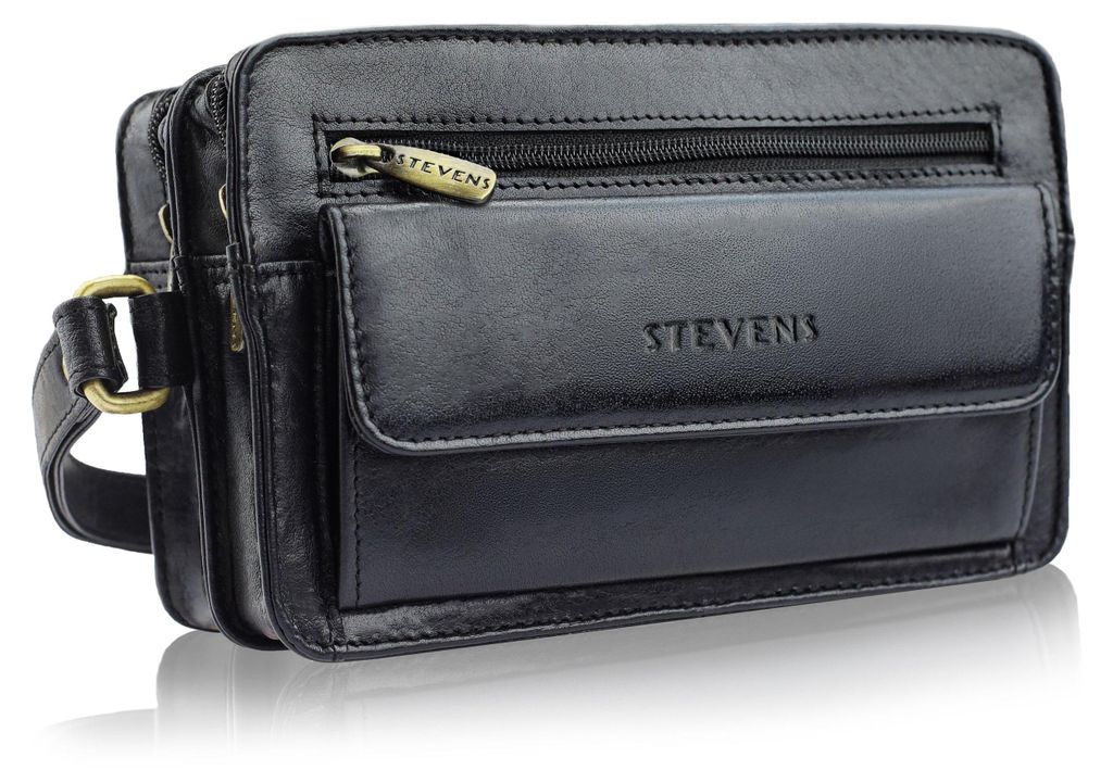 STEVENS, pánská toaletka, přírodní kůže, černá, rozměry Obrázek produktu 