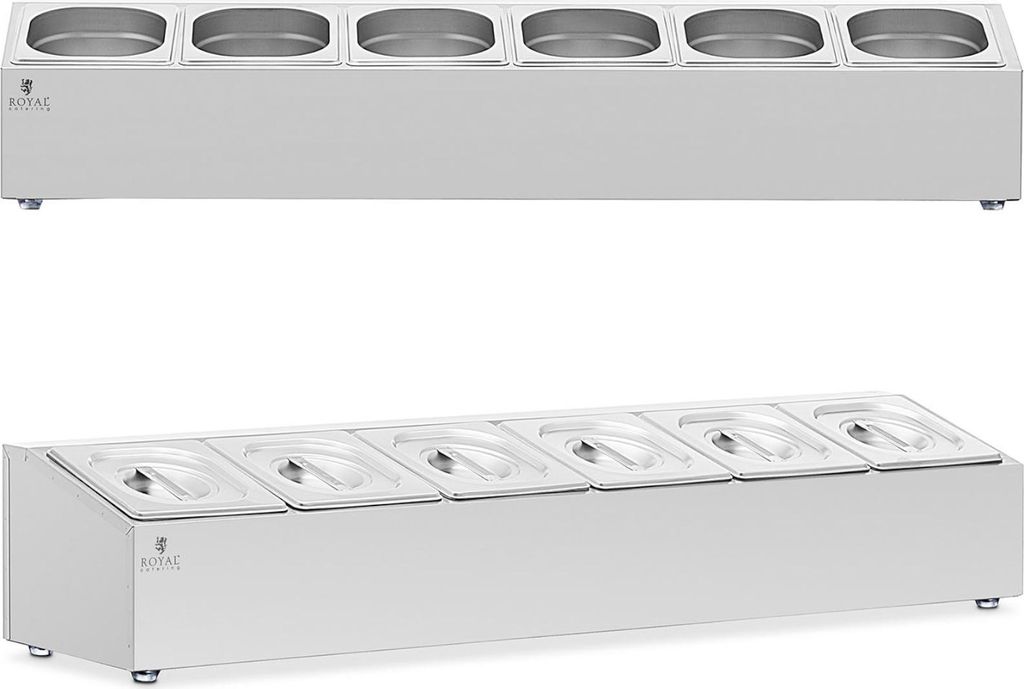 Stojan na cateringové nádoby 6 x GN 1/6 11,4 l + nádoby s Obrázek produktu 