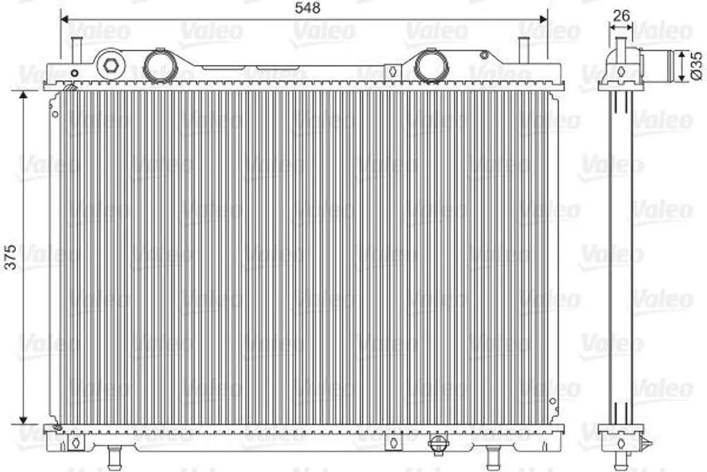 Radiateur moteur Valeo en aluminium haute résistance 46404163