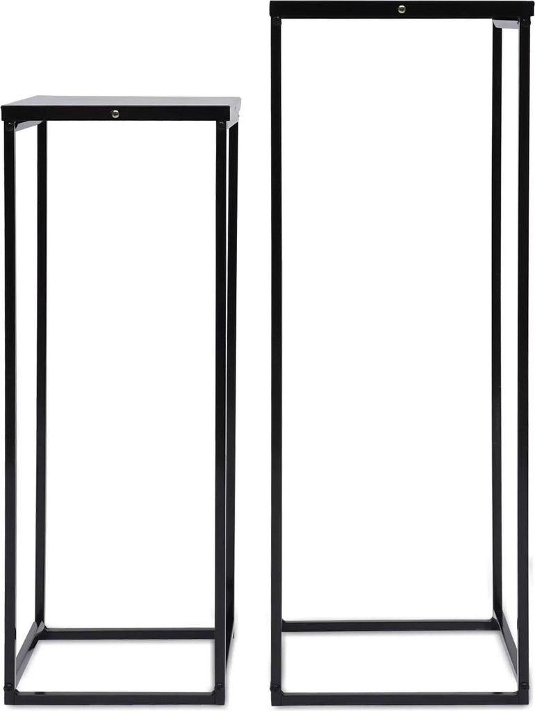 Pflanzenständer 2er-Set - Blumentopfregal - XL - Metall, rostfrei, stabil - Innen/Außen - Freistehend - Traglast 4 kg + 5 kg - Schwarz