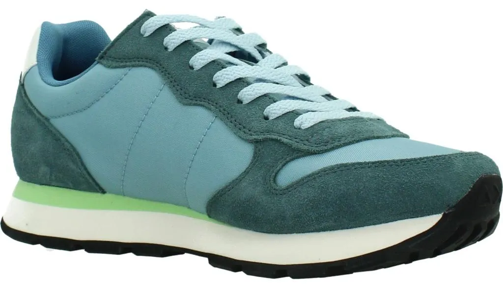 Sun68 Tom Solid Bleu : Baskets Homme Légères en Nylon et Cuir de Qualité - 5