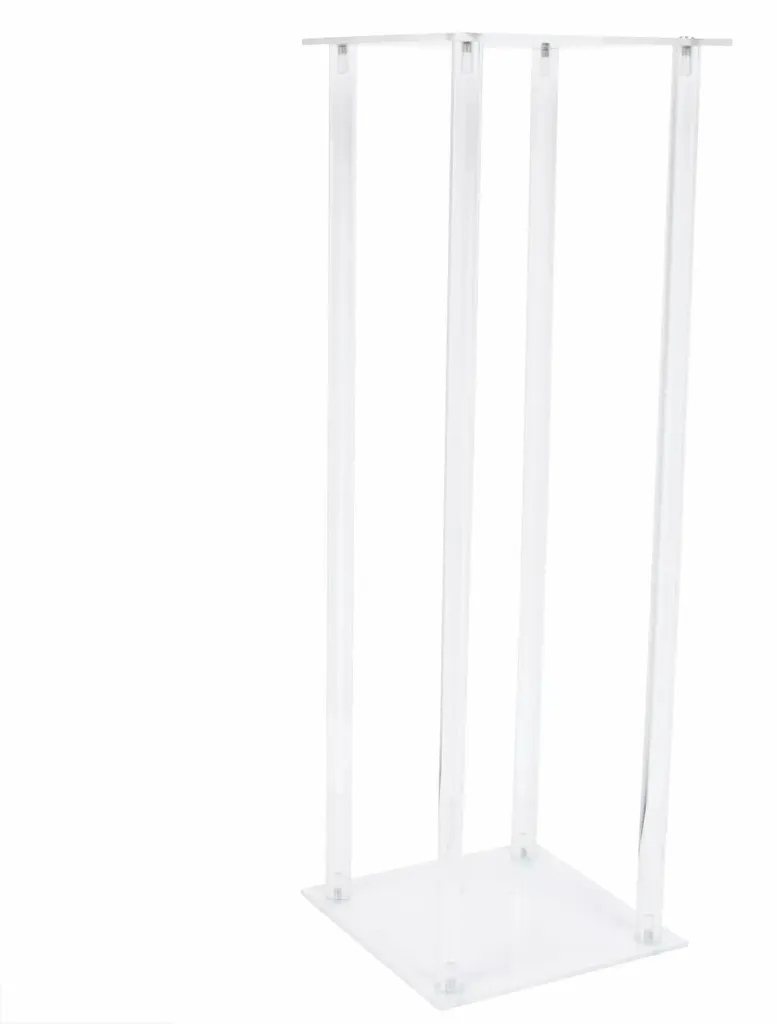 Colonnes de table pour compositions florales - Support mariage argenté x2