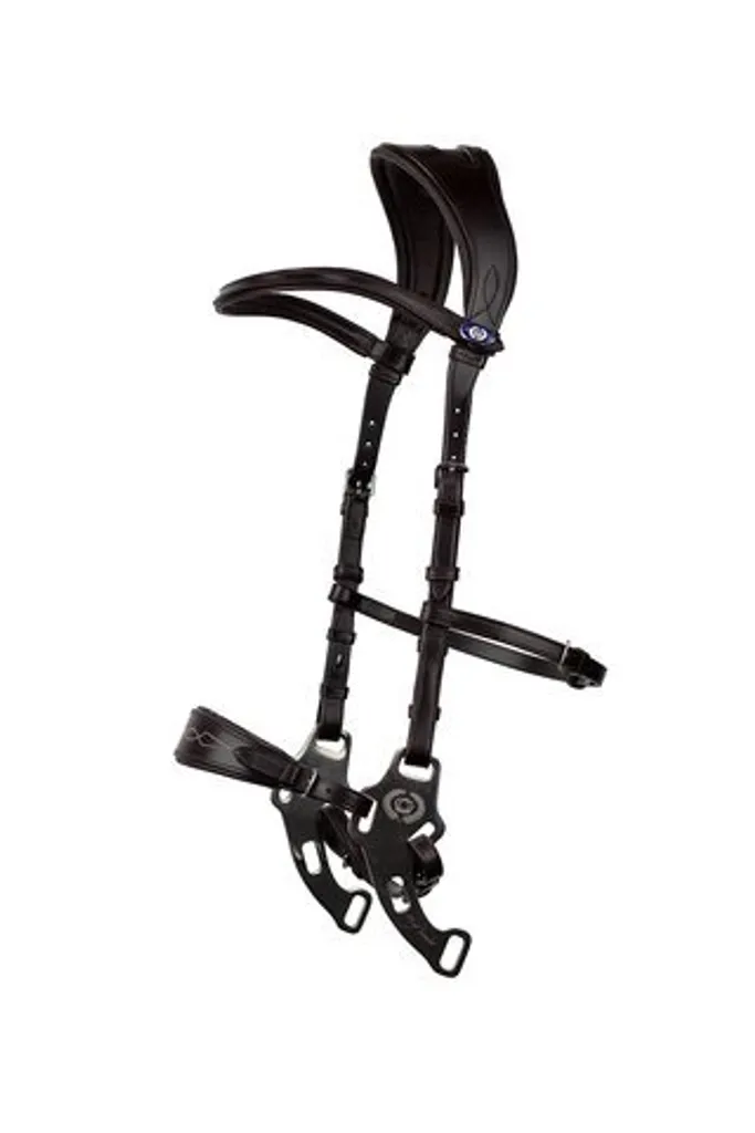Bridon Hackamore Sport Noir Taille Cob pour Cheval à Bouche Sensible