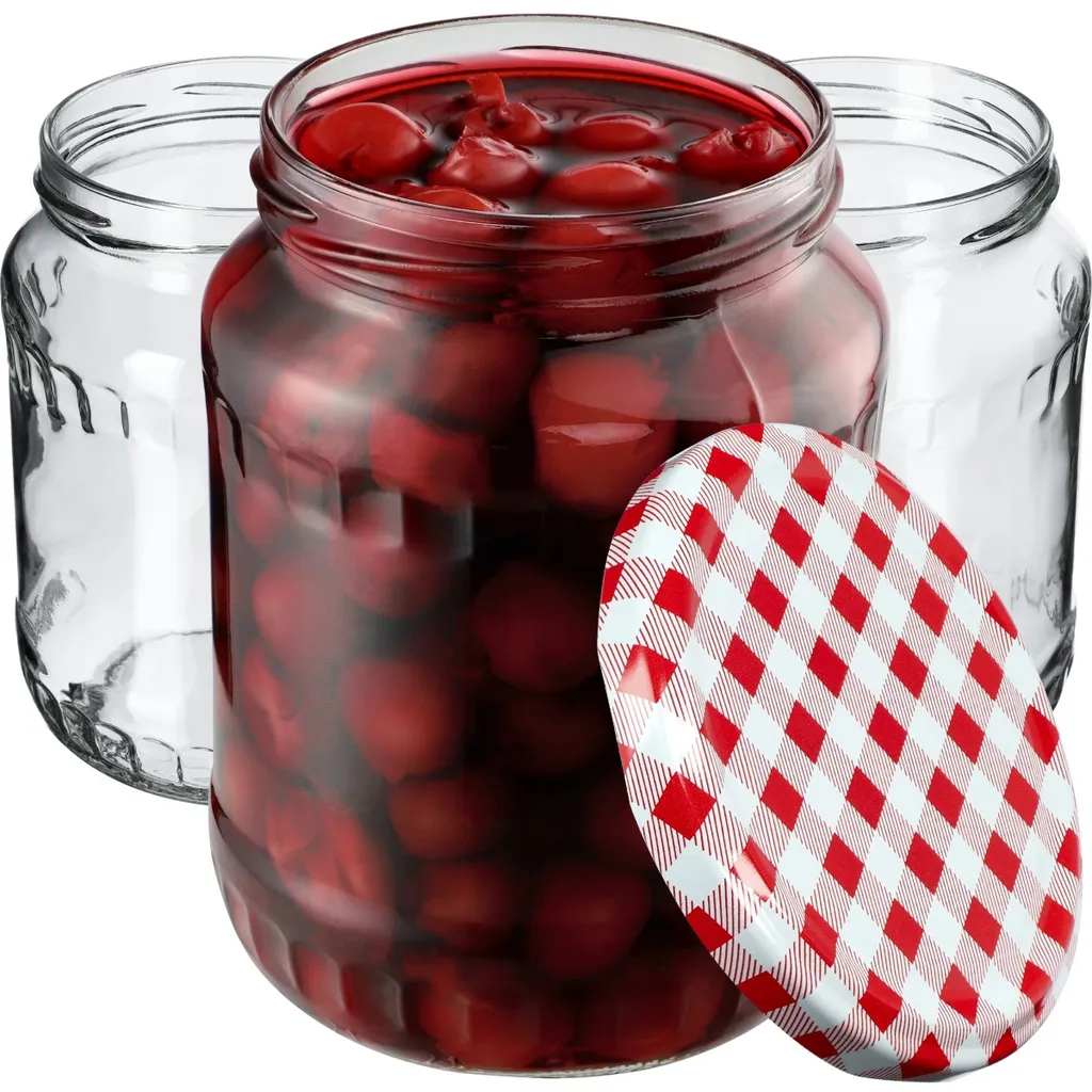 Barattoli Jukka 720ml KADAX per Conserve - Rosso a Scacchi 64 Pz