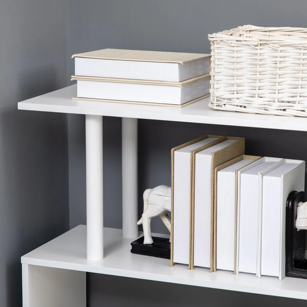 Bureau d'angle compact blanc 120cm : solution gain de place et rangement - 9