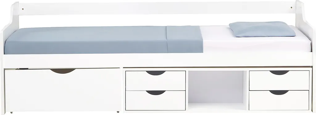 Lit d'enfant 90x200 cm modulable blanc idéal pour gagner de la place
