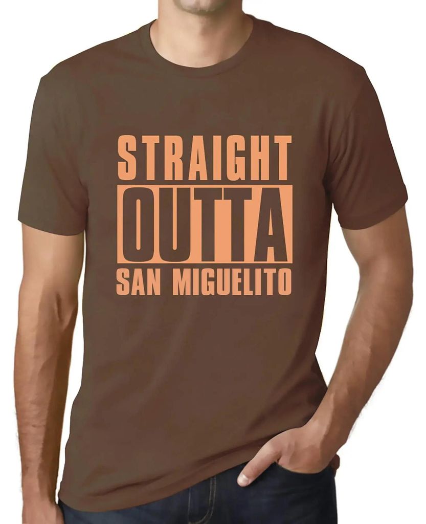 Herren Grafik T-Shirt Straight Outta San Miguelito Öko-Verantwortlich Vintage Jahrgang Kurzarm Lustige Druck Geburtstag Geschenk Mann