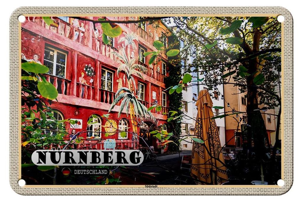 Blechschild Städte Nürnberg Südstadt Kunst Platz 18x12cm Produktbild 