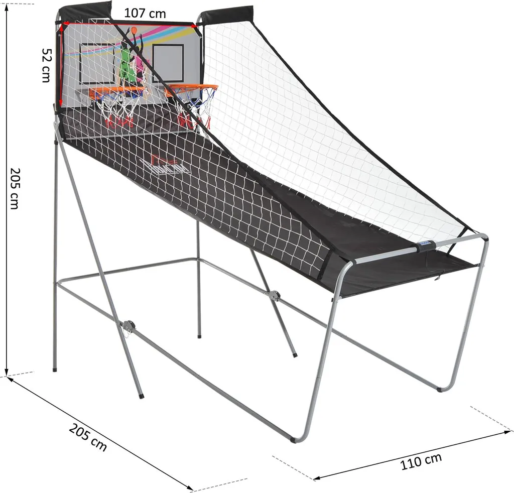 Panier de basket portable réglable 2m à 3m avec compteur de points - 2