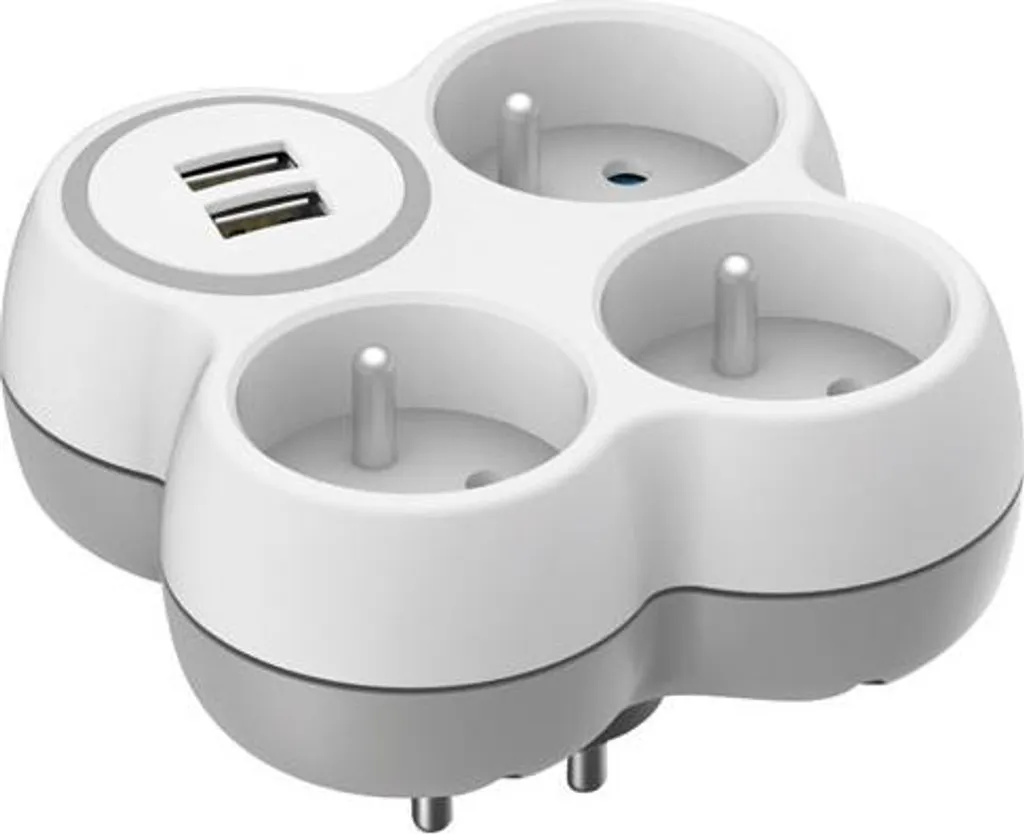 Triplite 2P+T 16A avec 2 ports USB-C Lifedom - Prise multiple blanche
