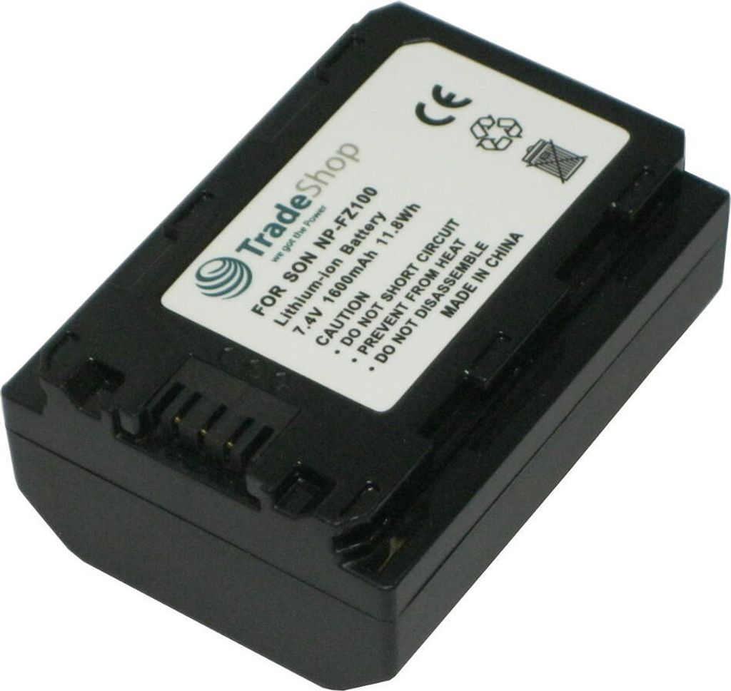 Trade-Shop Li-Ion Akku 1600mAh Ersatz Batterie für Sony Alpha A7R III A7R3 7R IV (ILCE-7RM4) A7R IV A7R4 ersetzt Sony NPFZ100