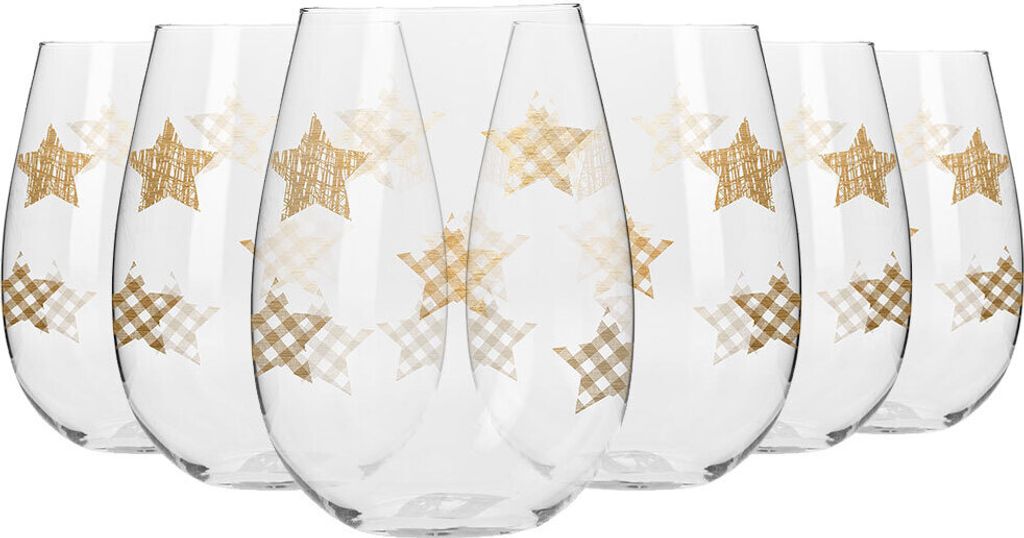 KROSNO Star Sklenice na víno Zlaté hvězdičky, Sada 6, 500 Obrázek produktu 